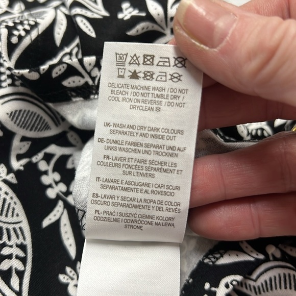 Boden NWT Ruched Jersey Midi Dress in Black and Ivory Tulip Vine Size US2P - Picture 13 of 15